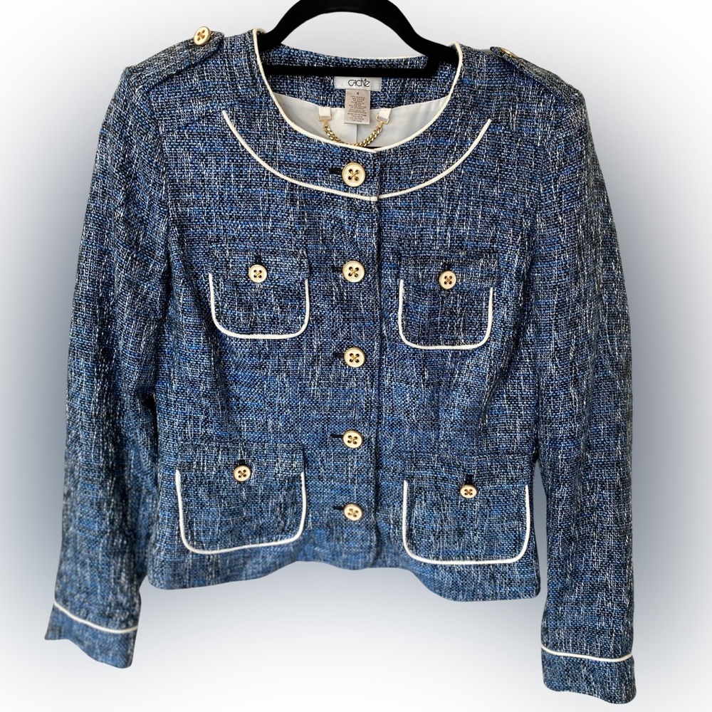 Cache Blue Blazer Jacket Size 6